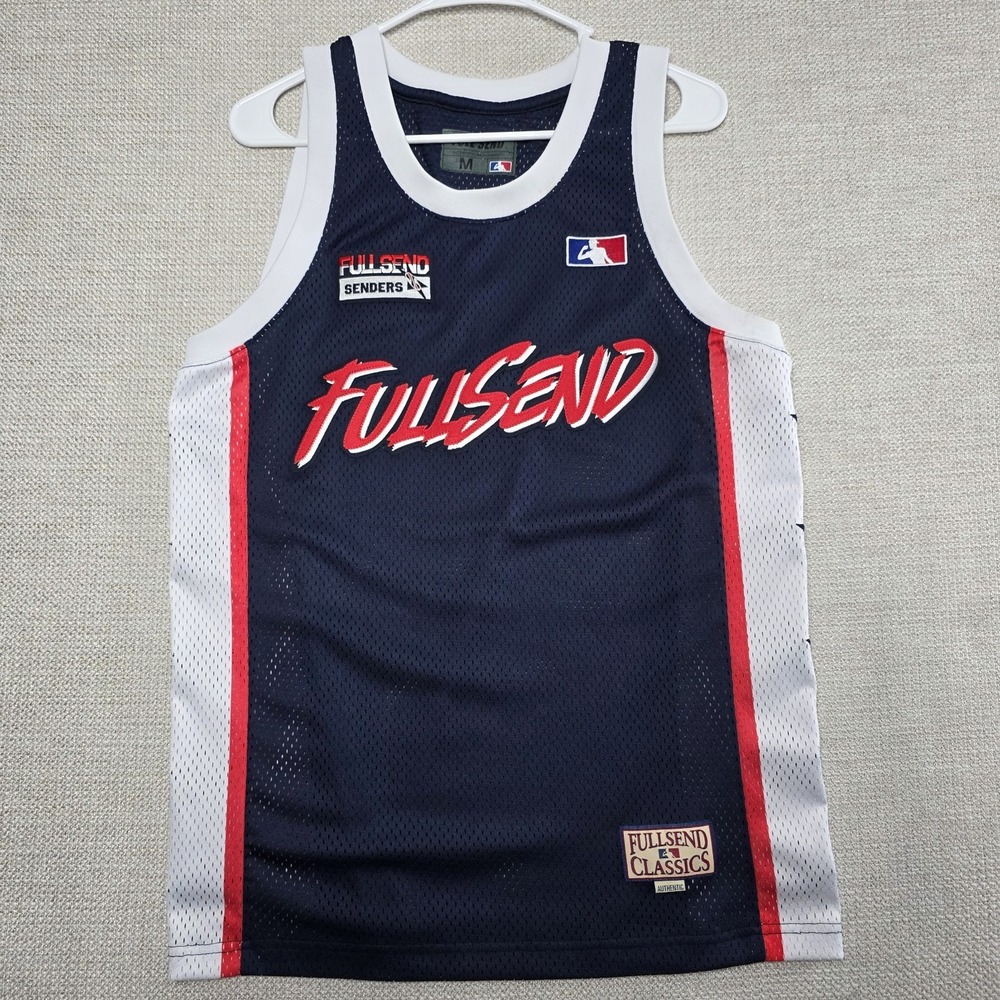 Full Send Basketball Jersey Men's M White Stars Stripes USA Tank Fullsend READ